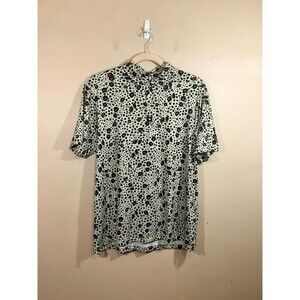 Bad Birdies Mens Cherry Bomb Short Sleeve Golf Polo Shirt 2XL Tan Black Flowers